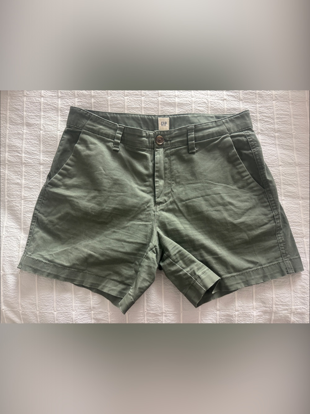 GAP Olive Green Cotton Bermuda Shorts